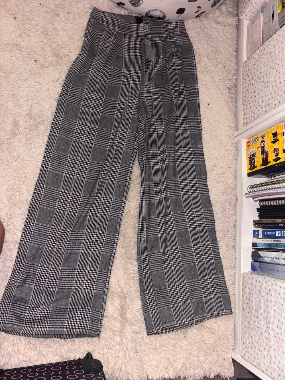 Windsor Gray Plaid Wide-Leg Pants